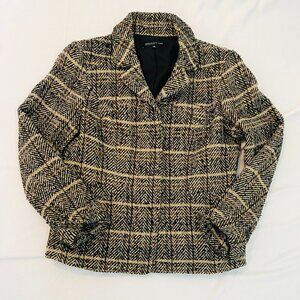 Jones New York tweed blazer Womens Size 8 black tan office wear business casual